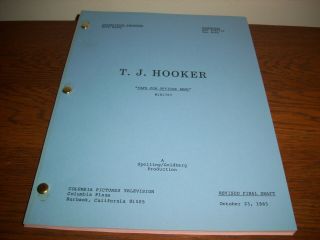 Very Rare 1985 William Shatner " Tj Hooker " Script On The Tv Show