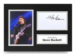 Steve Hackett Signed A4 Photo Display Genesis Autograph Memorabilia,