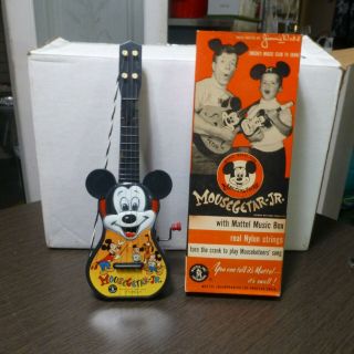 Vintage Mattel Mickey Mouse Club Guitar Jr.  Mousegetar,  1955 -