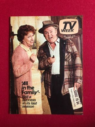 1979,  All In The Family " Tv Week " Guide (no Label) (archie Bunker)