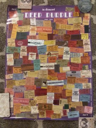 Deep Purple Ticket Stub Poster Limited To 250 24x31 Never Hung