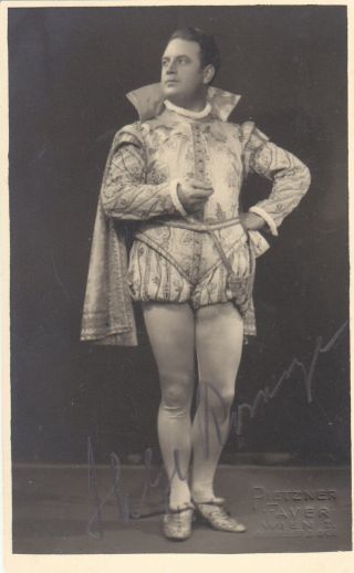 Autographed Photo Of Opera Singer Helge Roswaenge Tenor In Rigoletto