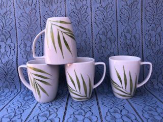 Corelle Bamboo Leaf Coordinates Dishes Squared Big Porcelain Cups Mugs Set Of 4