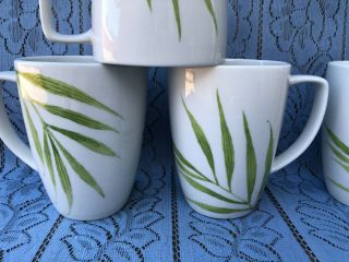 Corelle Bamboo Leaf Coordinates Dishes Squared Big Porcelain Cups Mugs Set Of 4 2
