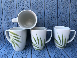 Corelle Bamboo Leaf Coordinates Dishes Squared Big Porcelain Cups Mugs Set Of 4 3