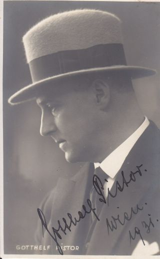 Autographed Photo Of Opera Singer Gotthelf Pistor Tenor