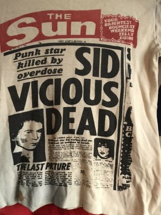 vintage punk t shirt 1979 Sid Vicious Is Dead Size S 36 Very Rare 2