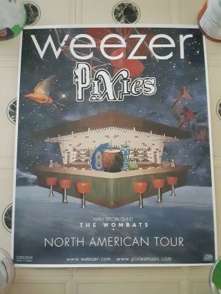 Weezer Pixies 2018 North America Tour Poster Frank Black Rivers Cuomo Wombats