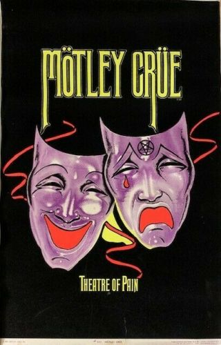 Motley Crue Theater Of Pain Blacklight Poster 1985 23x35
