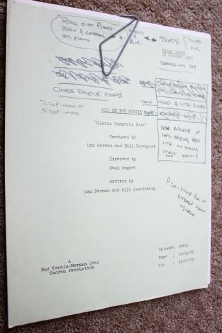 All In The Family Tv Show Shooting Script Rare Set Gloria Suspects Mike