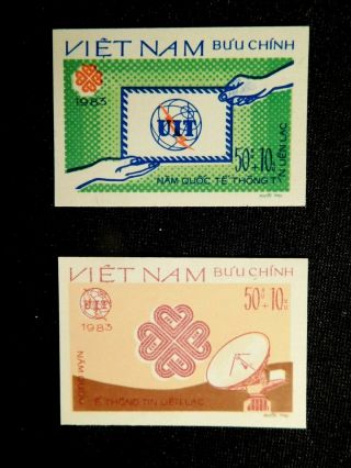North Vietnam Imperf Stamp Set Scott B1 - B2 Mnh Rare Item