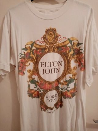 Vintage Elton John World Tour White T Shirt Styled By Gianni Versace As Seen