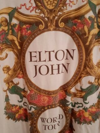 Vintage Elton John World Tour White T Shirt Styled by Gianni Versace As Seen 2