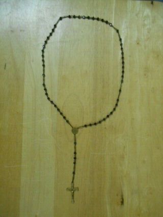 Supernatural Tv Series Prop - Vintage Rosary Beads Necklace W/gold Cross