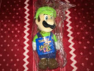 Bagged Sanei 7” Mario Party 5 Luigi Plush Toy Doll 2007 Japan Official Defect