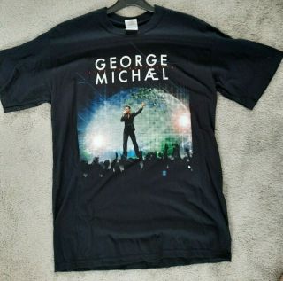 Rare George Michael 25 Live Tour Tshirt Aus 2010 Size M Black With Dates On Back
