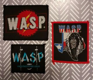 Wasp Vintage Patches X 3 Heavy Metal Iron Maiden