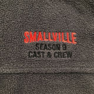 Smallville Season 9 Cast and Crew Fleece Vest Mens L Dark Gray Full Zip WB 2