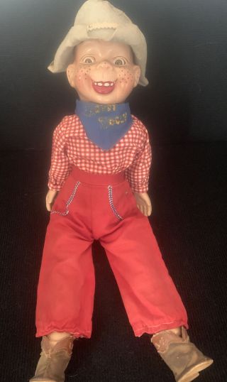 Very Rare Vintage 1950s Howdy Doody Doll With Hat,  Boots & Scarf.