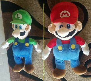 2016 Nintendo Licensed 48 " Mario & 38 " Luigi Plush Toy Life Size