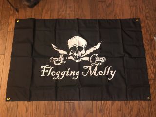 Rare Flogging Molly Black Cloth Textile Poster Pirate Flag 29 " X 48” 4 Grommets