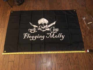 Rare Flogging Molly Black Cloth Textile Poster Pirate Flag 29 
