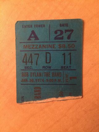 Bob Dylan And The Band Concert Ticket Stub 1974 York City Pix