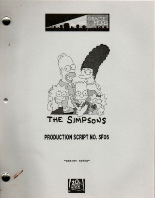 The Simpsons / Orig Tv Show Script Prod 5f06 " Reality Bites " 1997 Phil Hartman