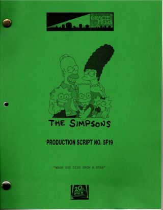 The Simpsons / Orig Tv Show Script Prod 5f12 " Dumbbell Indemnity " 1997