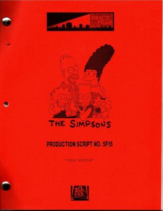 The Simpsons / Orig Tv Show Script Prod 5f15 " Girly Edition " 1997