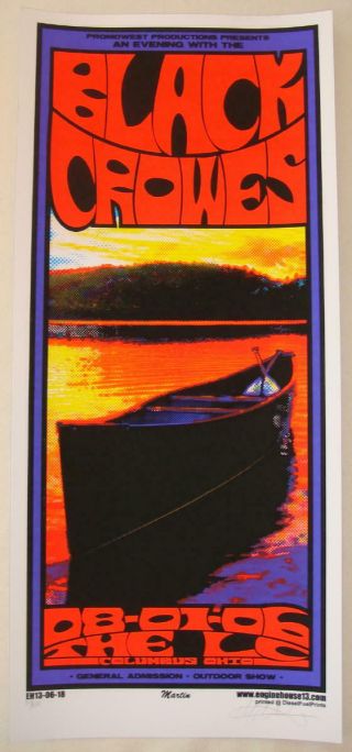 2006 The Black Crowes - Columbus Silkscreen Concert Poster S/n By Mike Martin