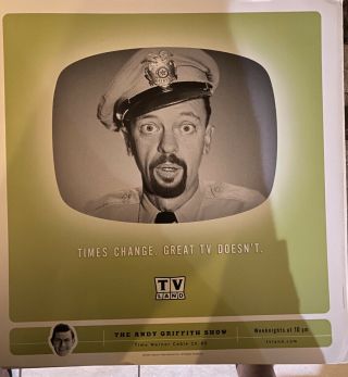Vintage Tv Land The Andy Griffith Show Don Knotts Barnie Fife Subway Poster Nyc