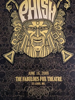 Phish Fabulous Fox Theatre Poster 2009 6/16/09 St.  Louis Mo.  Methane Studios