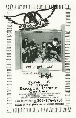 Aerosmith Get A Grip Peoria 1993 Concert Poster