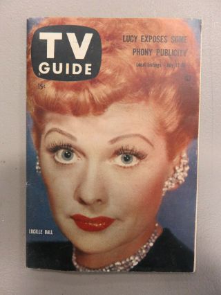 Vintage Tv Guide July 12 - 18,  1958 - I Love Lucy Lucille Ball Photo Cover Vf