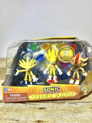 Sonic The Hedgehog Pack Tru Exclusive W/7 Chaos Emeralds Collector Grade