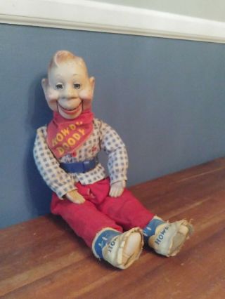 Rare Ideal Howdy Doody Ventriloquist 20 " Doll 1950s Rubber Hands Sleep Eyes