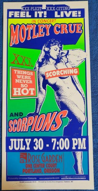 Rare - Motley Crue And Scorpions Poster - Signed By Mark Arminski
