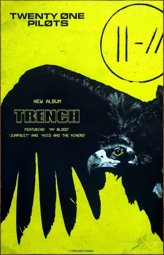 Twenty One Pilots Trench Ltd Ed Rare Tour Poster,  Bonus Indie Rock Edm Poster