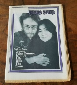 John Lennon And Yoko Ono●on The Cover Of A Rolling Stone●original●no 75●c1971