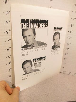 Abc Tv Show Photo 1967 Invaders Roy Thinnes Space Alien Tv Guide Ad Sheet,  Ad Mat