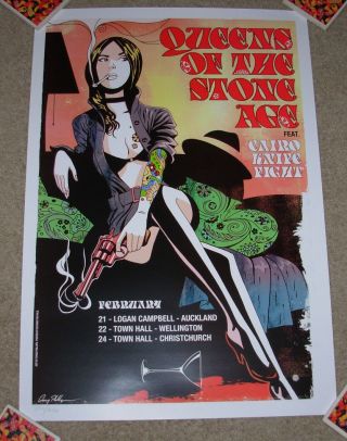 Queens Of The Stone Age Concert Gig Tour Poster Zealand Tour Feb 2011 Print