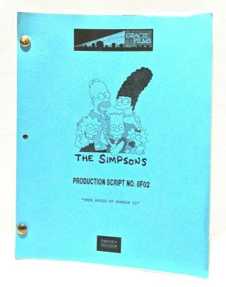 The Simpsons Rare Tv Series Show Script Episode Treehouse Of Horror Ii 1991