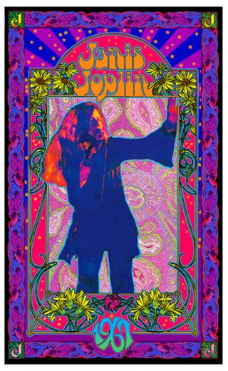 Janis Joplin Poster Psychedelic Explosion Litho Hand - Signed Bob Masse