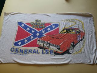 Vintage Franco General Lee Dukes Of Hazzard Beach Towel 1980s Rare Confederate