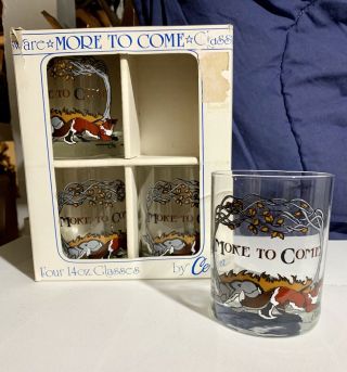 Johnny Carson The Tonight Show Set Of 4 Vintage Bar Glasses More To Come Cera