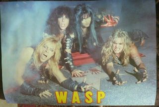 Rare Wasp 1984 Vintage Music Poster