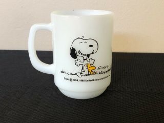 Anchor Hocking Fire King “this Has Been A Good Day” Snoopy & Woodstock Cup