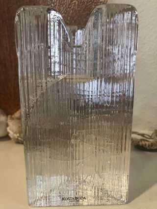 Kosta Boda Anna Ehrner Skyline 6” Crystal Textured Votive Candle Holder See Pic