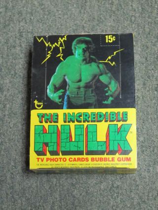 1979 Topps The Incredible Hulk Tv Show Cards Empty Display Box Farrigno Bixby
